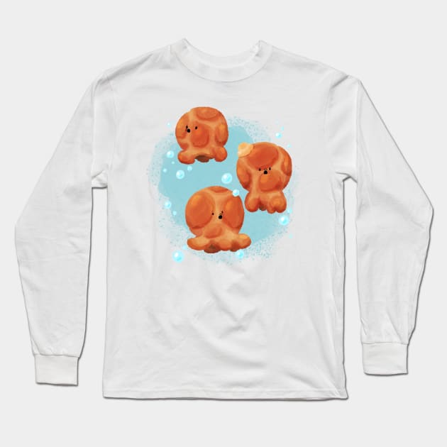 Caramel Popcorn Octopus Long Sleeve T-Shirt by BBvineart